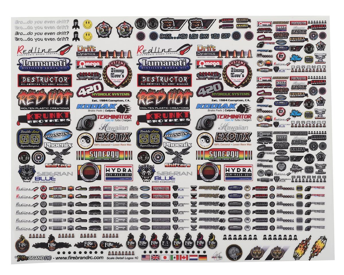 FBR1SCDTL829  Firebrand RC Sponsor Logos 1C Decal Set (8.5x11")