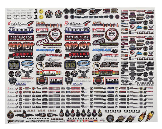 FBR1SCDTL829  Firebrand RC Sponsor Logos 1C Decal Set (8.5x11")