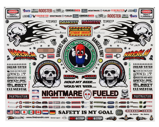 FBR1SCLDTL526   Firebrand RC Sponsor Logos 6 Decal Sheet (8.5x11")
