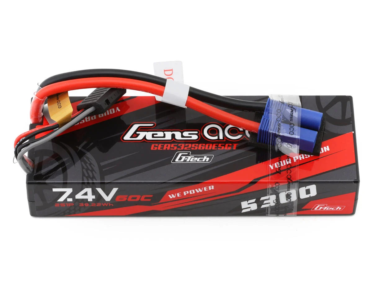 GEA532S60E5GT  Gens Ace G-Tech Smart 2S LiPo Battery 60C (7.4V/5300mAh) w/EC5 Connector   | The RC Shop at Dr Dans
