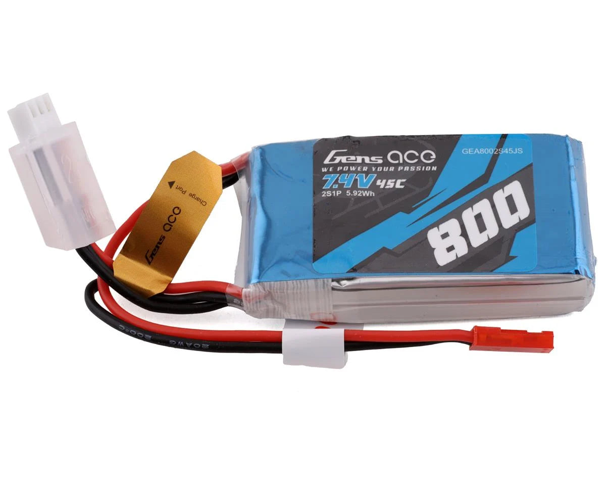 GEA8002S45JS	 7.4V 800mAh 2S 45C LiPo: JST    | The RC Shop at Dr Dans