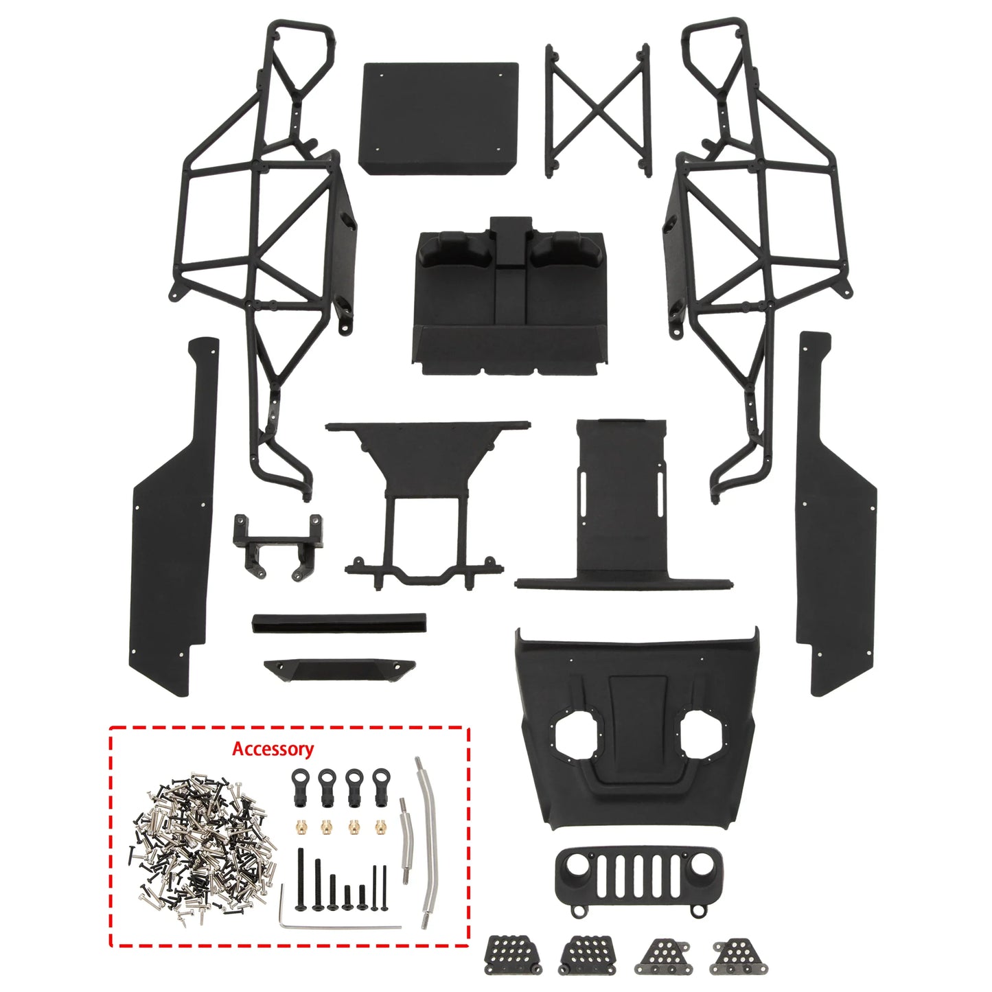 HD0129-MEX2-Black   MEUS RACING TRX4M Ripper Nylon Injection Molding V2 Version Nylon Cage Body Shell for 1/18 TRX4M   | The RC Shop at Dr Dans