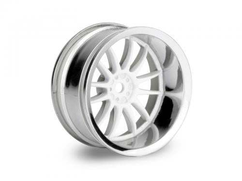 HPI3285	HPI Racing Work XSA 02C Wheel, 26mm, Chrome/White, 9mm Offset