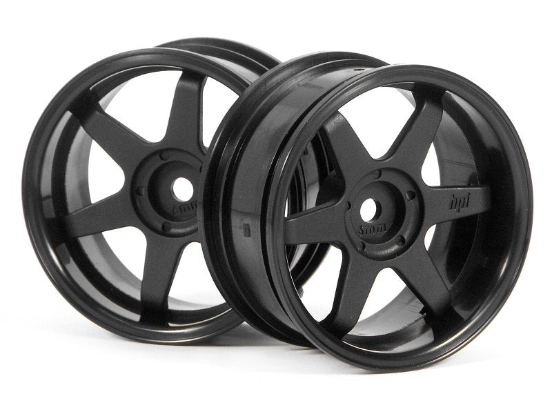 HPI3846	HPI Racing TE37 Wheels, 26mm-6mm Offset, Black, Fits 26mm Tire
