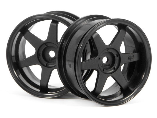 HPI3846	HPI Racing TE37 Wheels, 26mm-6mm Offset, Black, Fits 26mm Tire