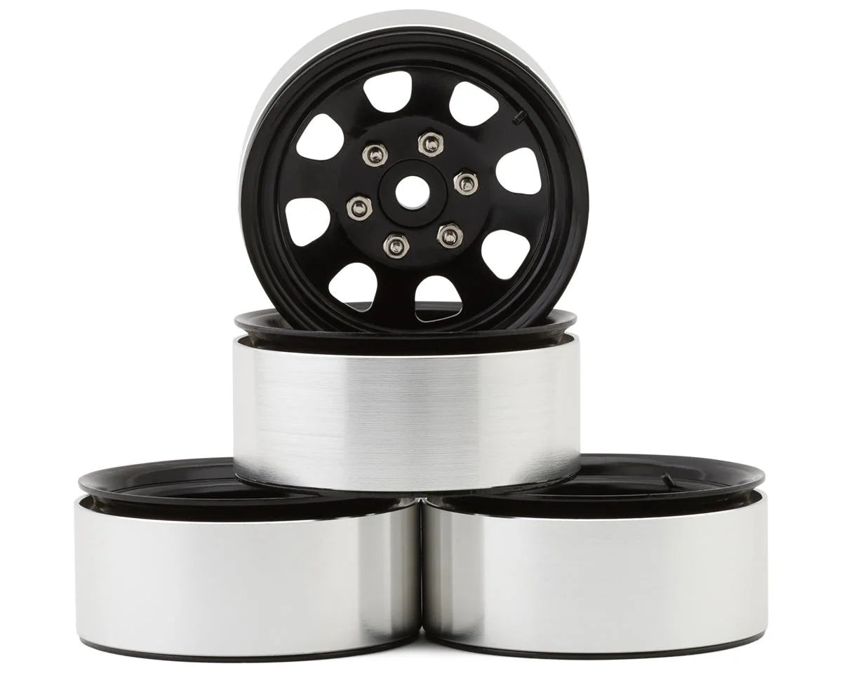 HRABLW19SS01 Hot Racing 1.9" Steel Beadlock 6-Lug Wagon Wheels (Black) (4) w/12mm Hex