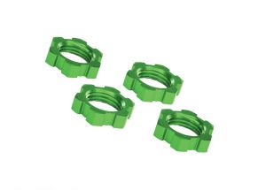 7758G Wheel nuts, splined, 17mm, serrated (green-anodized) (4)