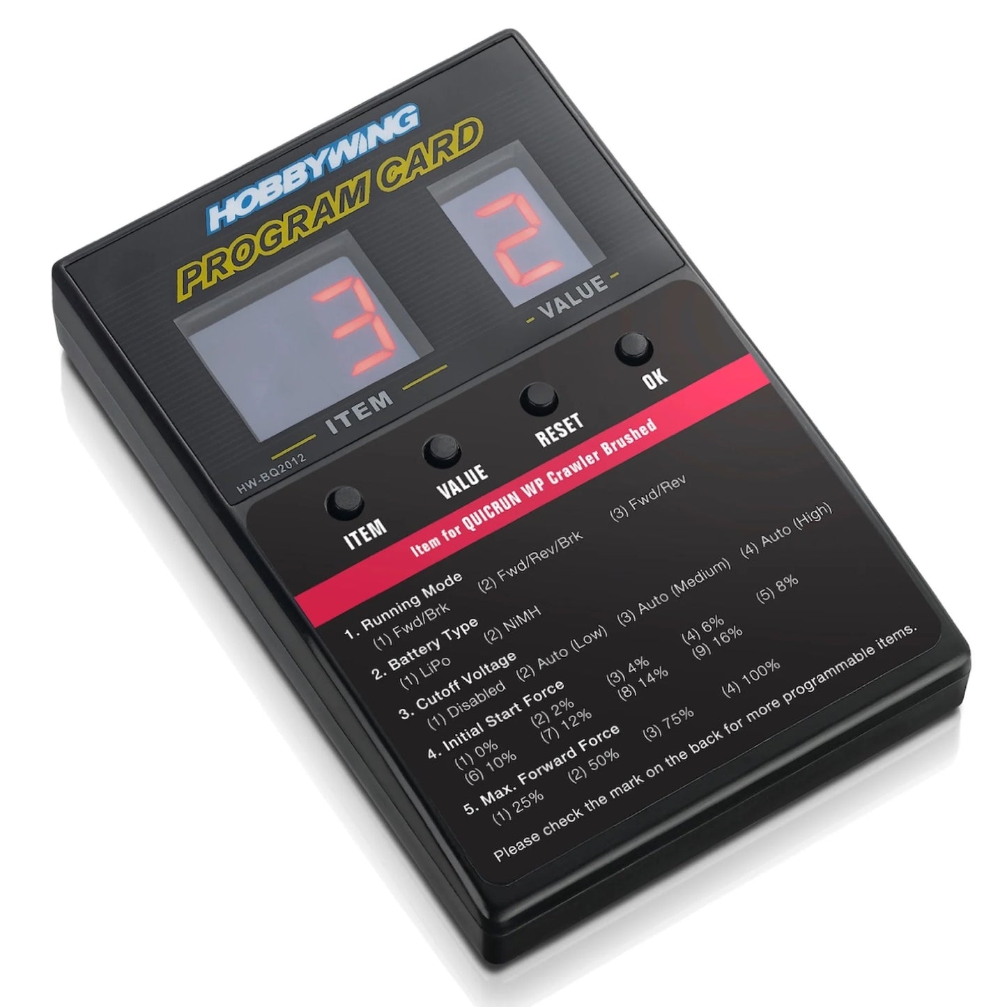 HWI30501003 PROGRAM CARD General All purpose  | The RC Shop at Dr Dans
