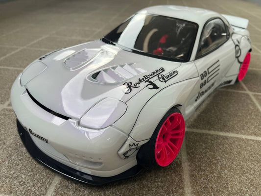 1-10 ROCKET BUNNY FD3S RX-7 MAZDA BODY W- 3D DECALS (200MM) RX7 [ADDICTION] AD-HB13B