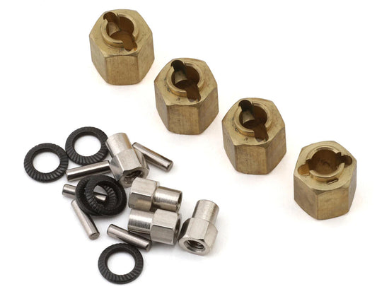 INJ4M-02-7   Injora Redcat Ascent-18 Brass Wheel Hex Adapters (Gold) (4) (2.25g ea) (7mm Offset)
