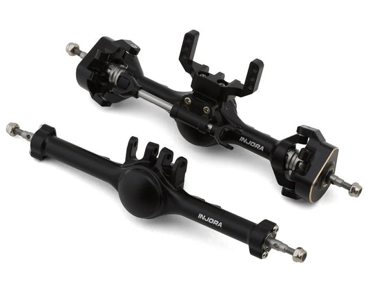 INJ4M-121BKFR     Injora Aluminum Planet Front & Rear Straight Axles Set for Traxxas® TRX-4M® w/Hydraulic Steering (Black) (+7mm) (Lay Down Servo)      | The RC Shop at Dr Dans