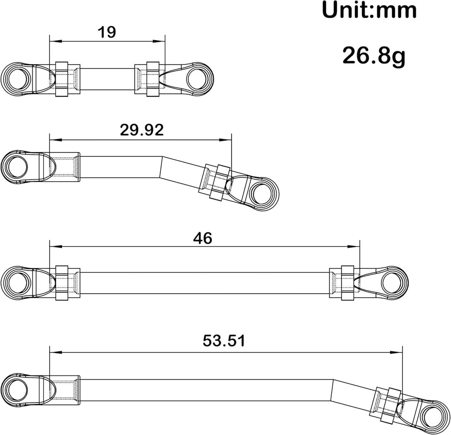 MEUS Metal High Clearance Chassis Links & Steering Links Set for Axial SCX24 Lexus GX470 1/24 RC Crawler (Titanium Alloy)     | The RC Shop at Dr Dans