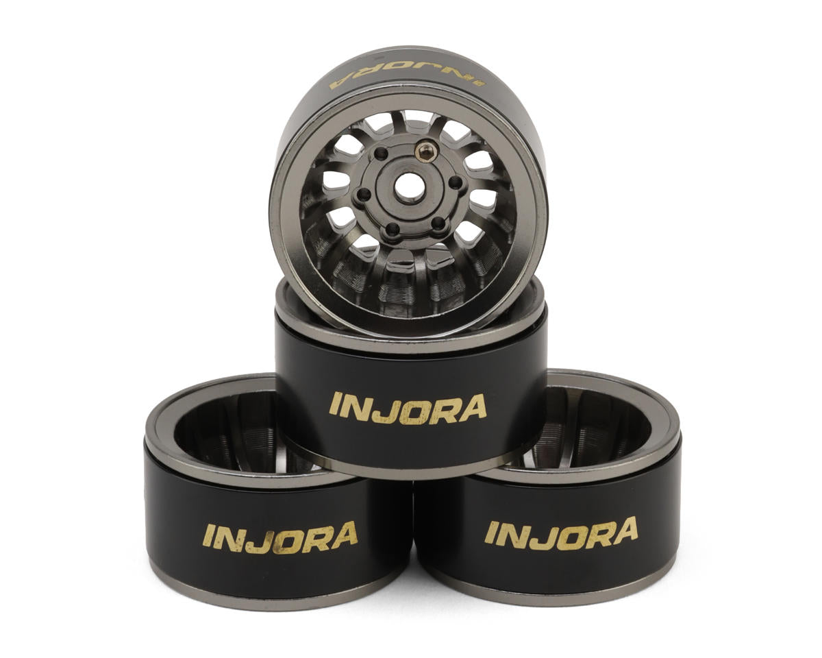 INJORA W1015 1.0" Turbine Deep Dish Brass & Aluminum Beadlock Wheels -4.7mm Offset (4)