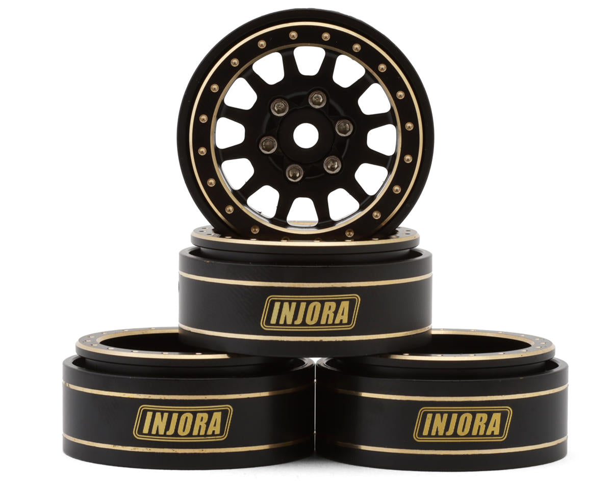 INJORA W1101 1.0 Plus Brass Beadlock Wheels Black -3.75mm – 4-Pack