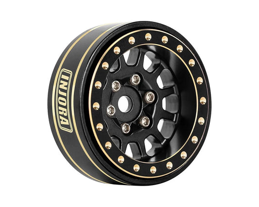 INJORA W1101 1.0 Plus Brass Beadlock Wheels Black -3.75mm – 4-Pack
