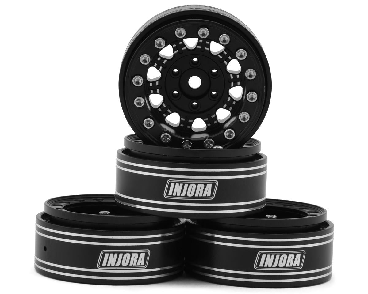 INJORA W1305 1.3" Aluminum Beadlock Wheels -5.25mm Offset Black (4) – INJYQW-1305BK