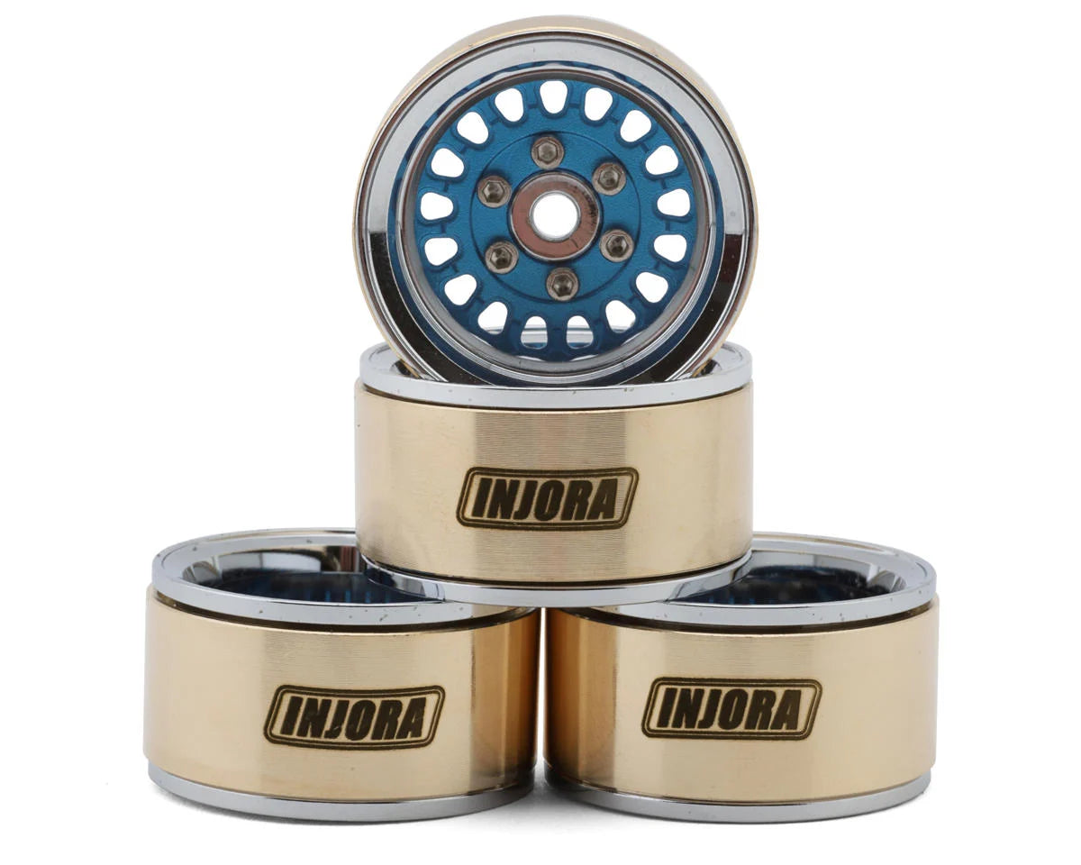 INJYQW-MW1016   Injora 1.0" ModuWheel Brass & Aluminum Micro Crawler Beadlock Wheels  (4) (21g ea) (-4.4mm Offset)      |The RC Shop at Dr Dans
