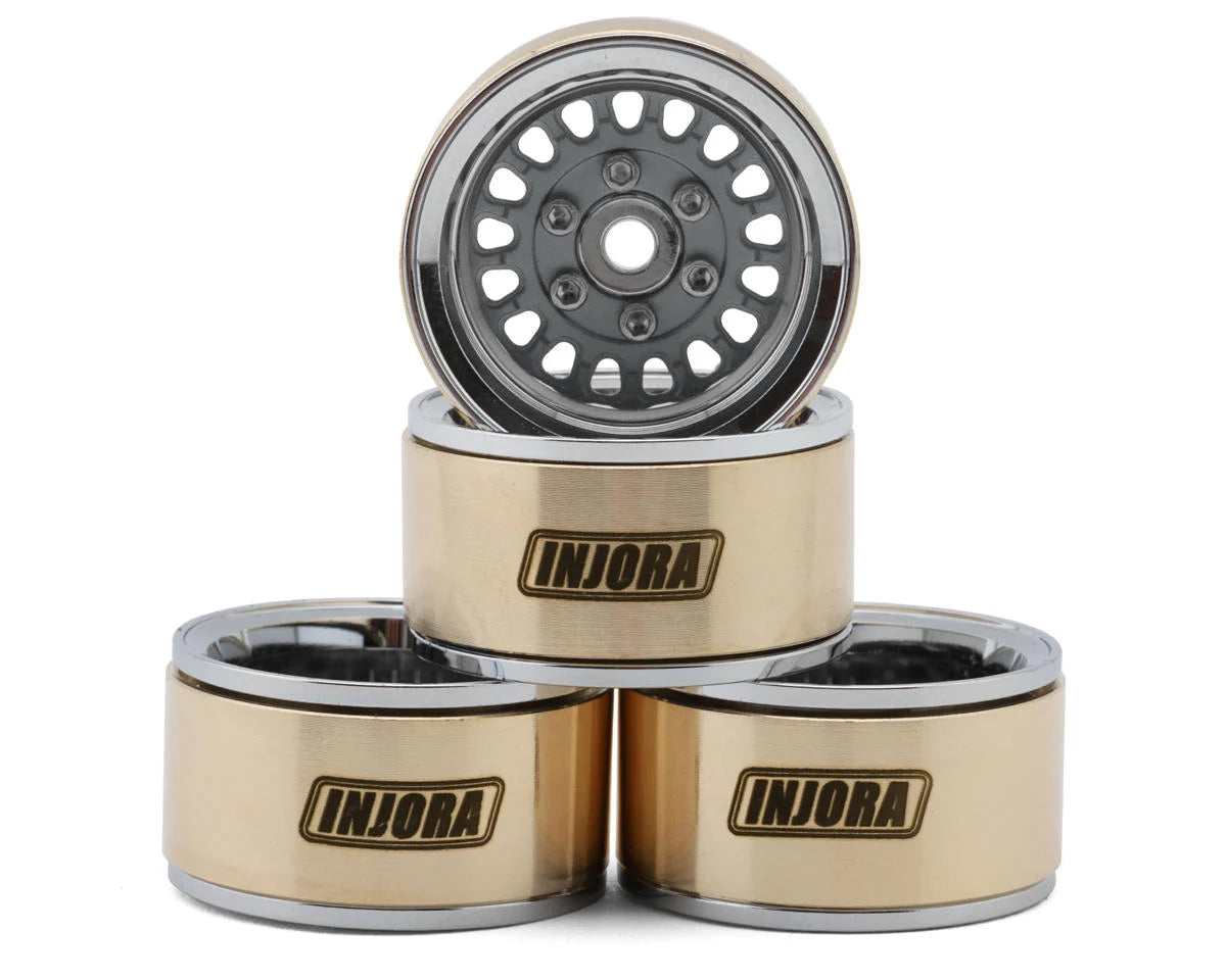 INJYQW-MW1016   Injora 1.0" ModuWheel Brass & Aluminum Micro Crawler Beadlock Wheels  (4) (21g ea) (-4.4mm Offset)      |The RC Shop at Dr Dans