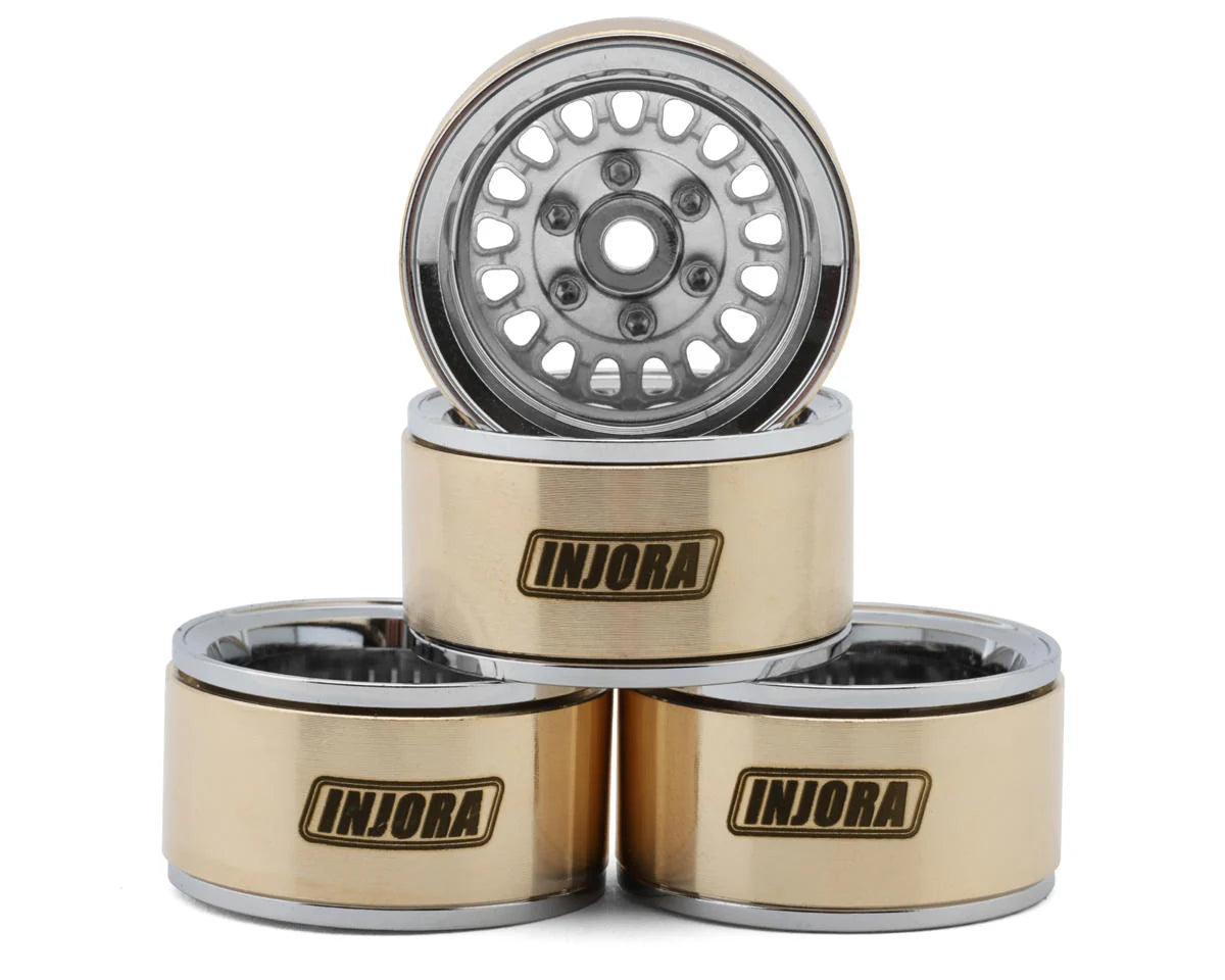 INJYQW-MW1016   Injora 1.0" ModuWheel Brass & Aluminum Micro Crawler Beadlock Wheels  (4) (21g ea) (-4.4mm Offset)      |The RC Shop at Dr Dans