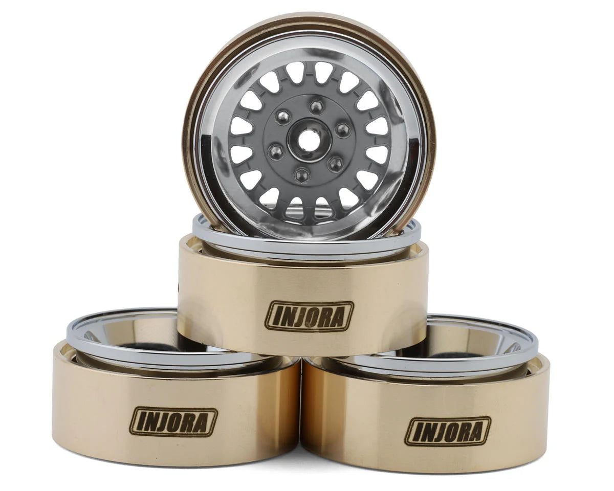 INJYQW-MW1316   Injora 1.3" ModuWheel Brass & Aluminum Micro Crawler Beadlock Wheels  (4) (40.5g ea) (-4.05mm Offset)  |The RC Shop at Dr Dans