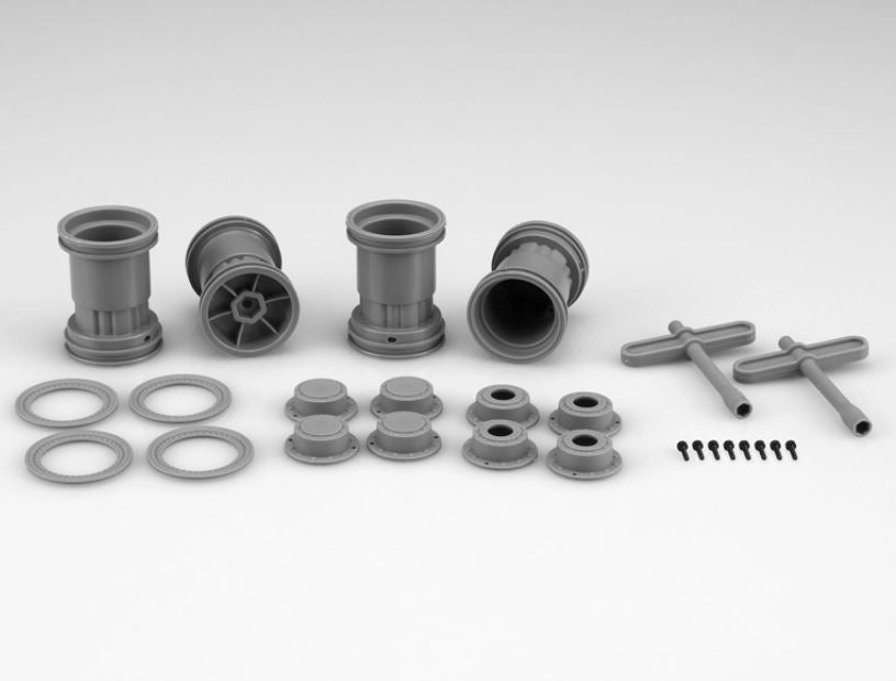 JCO3442G	J Concepts Tribute - 1/24th Mini Monster Truck Wheel w/ Accessories (gray) - 4pc.