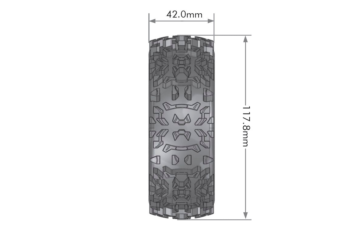LOULT3130SB	Louise R/C B-Pioneer 1/8 Off-Road Buggy Tires, 17mm Hex, Mounted on Black Spoke Rim, Soft, Front/Rear (2)