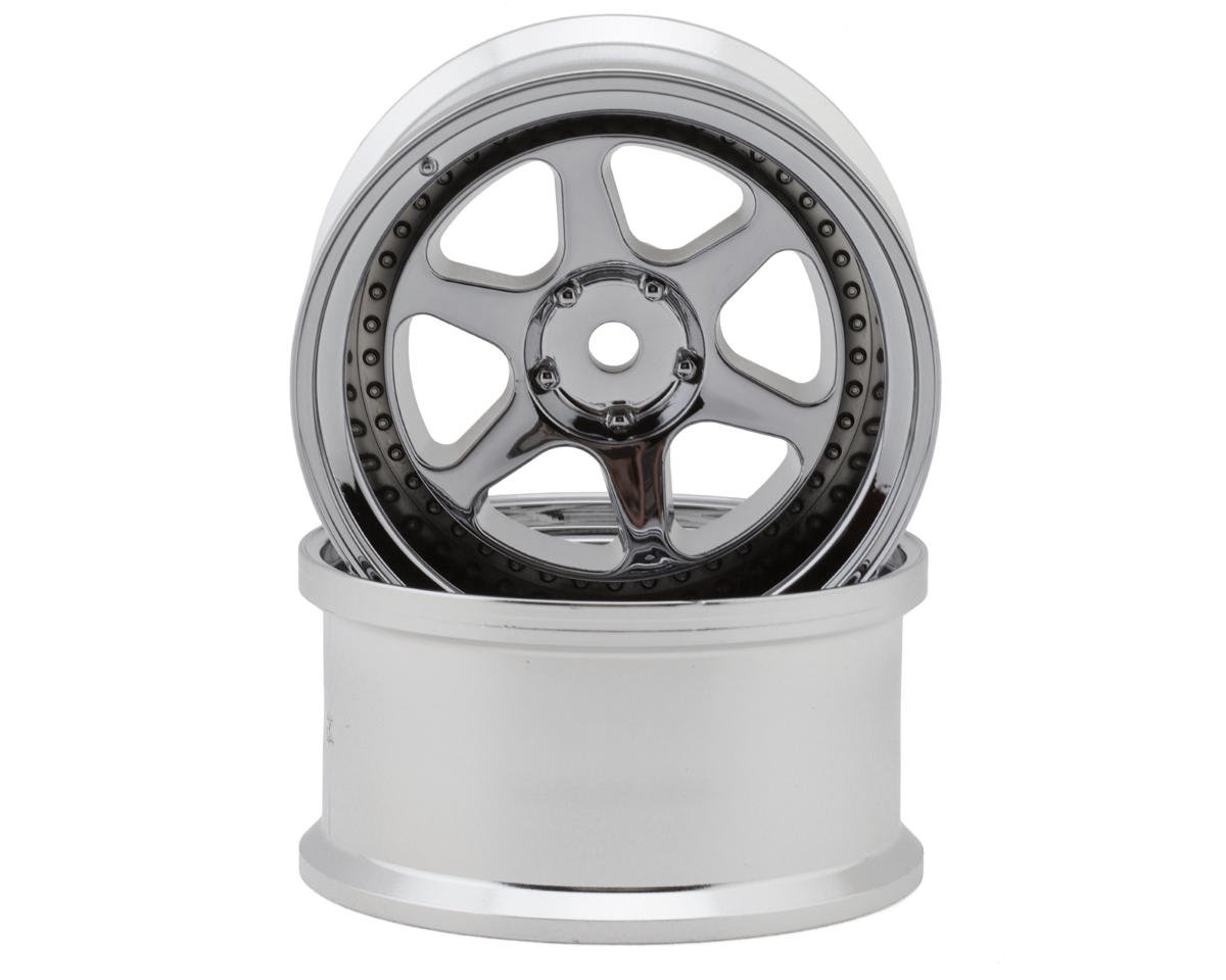 LAB WORK Meister L1 1/10 Drift Wheels Chrome – 12mm Hex – Multiple Offsets