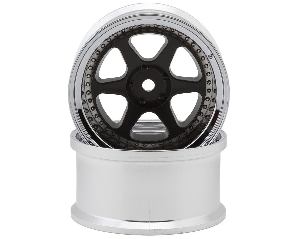 LWH-LW-0508MCBA    LAB Meister L1 1/10 Drift Wheels (Matte Carbon/Chrome) (2) (8mm Offset) w/12mm Hex