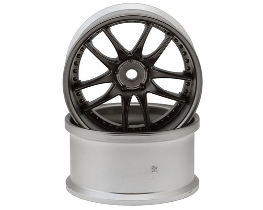 LWH-LW-0606MBCA   LAB Work Emotion CR3P 1/10 Drift Wheels (Matte Black/Chrome) (2) (6mm Offset) w/12mm Hex