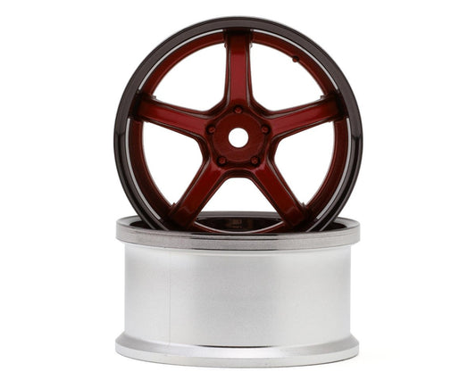 LWH-LW-0706BCRA   LAB Work Emotion T5R 1/10 2-Piece Concave Drift Wheels (Candy Red/Black) (2) (6mm Offset) w/12mm Hex