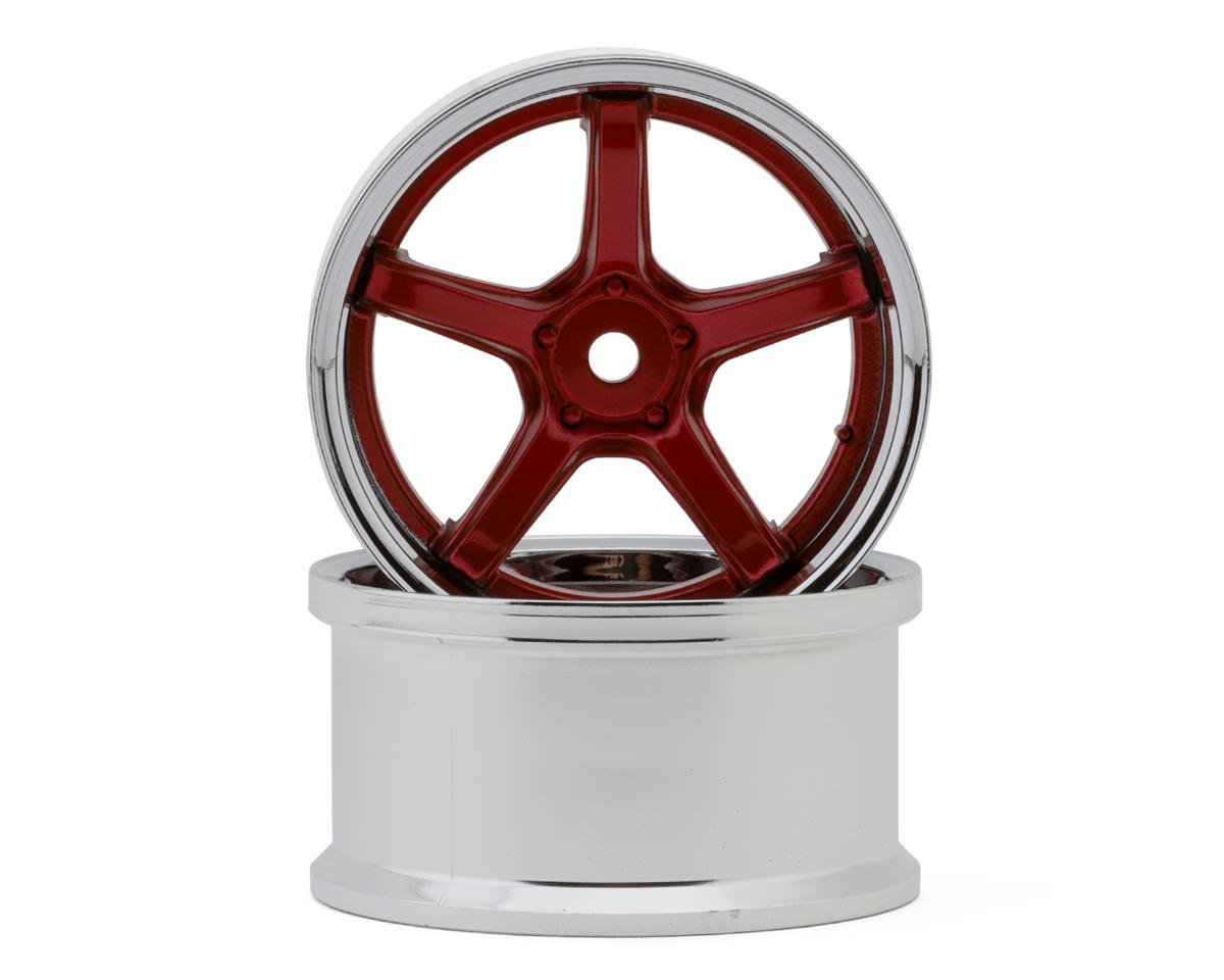 LWH-LW-0706CR   LAB Work Emotion T5R 1/10 2-Piece Concave Drift Wheels (Candy Red) (2) (6mm Offset) w/12mm Hex