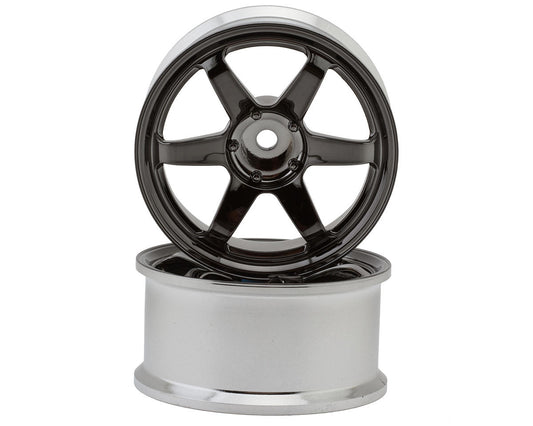 LWH-LWT-0308BC    LAB TE37 Sports 1/10 Standard Traction Drift Wheels (Black Chrome) (2) (8mm Offset) w/12mm Hex