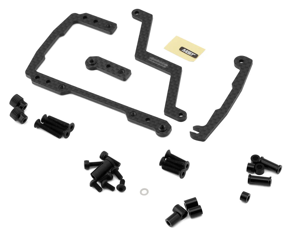 MXS-210657BK MST RMX/RRX RS Carbon Fiber Shorty Battery Holder Mount Set (Black