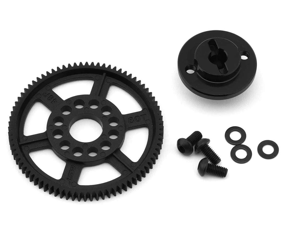 MXS-210742   MST RMX 4 Aluminum Spur Gear Holder (Black) w/80T Spur Gear