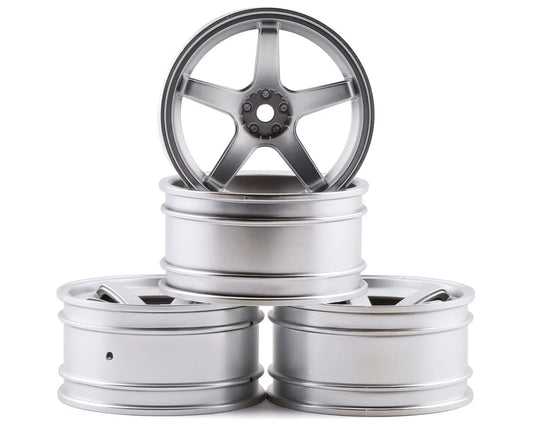 MXS-832004FS MST Flat silver 5 spokes wheel offset 5 (4) (5mm Offset) w/12mm Hex
