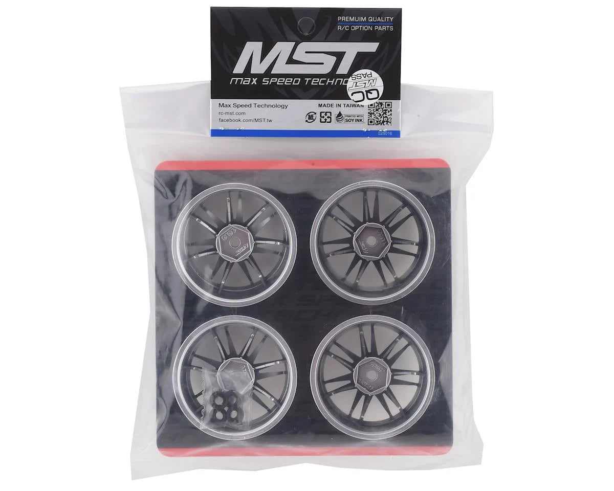 MXS-832010FS MST RE30 Wheel Set (Flat Silver) (4) (10mm Offset) w/12mm Hex