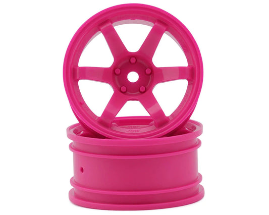 MXS-832301HP   MST TE37 1/10 High Traction Drift Wheels (Hot Pink) (2) (5mm Offset) w/Mounting Foam  |THE RC SHOP