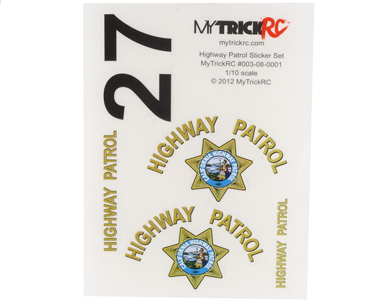 MYKST1   MyTrickRC CHP California Highway Patrol Decal Set