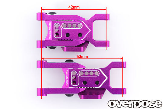 OVERDOSE Adjustable Aluminum Rear Suspension Arm Type-3 – Purple / Red / Black