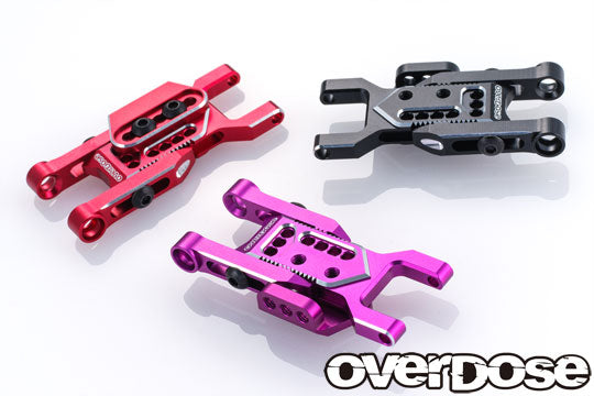 OVERDOSE Adjustable Aluminum Rear Suspension Arm Type-3 – Purple / Red / Black