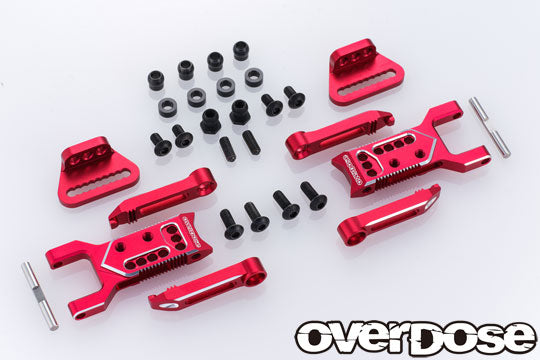 OVERDOSE Adjustable Aluminum Rear Suspension Arm Type-3 – Purple / Red / Black