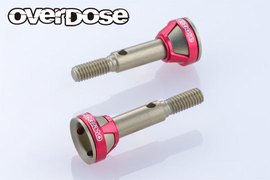 OVERDOSE Lightweight Aluminum Rear Axle Shaft Set for GALM Ver.2 – Red (OD3981)
