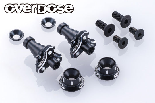 OVERDOSE Aluminum One-Piece Axle Shaft Type-2 – 7mm Black (OD3988)