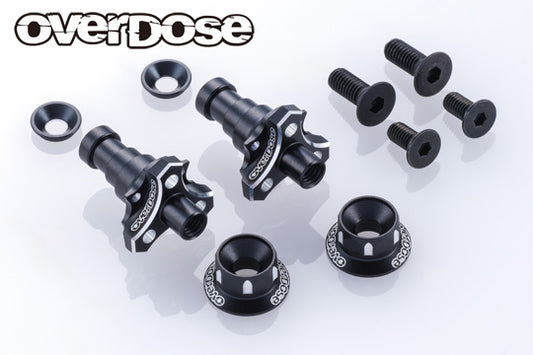 OVERDOSE Aluminum One-Piece Axle Shaft Type-2 – 7mm Black (OD3988)
