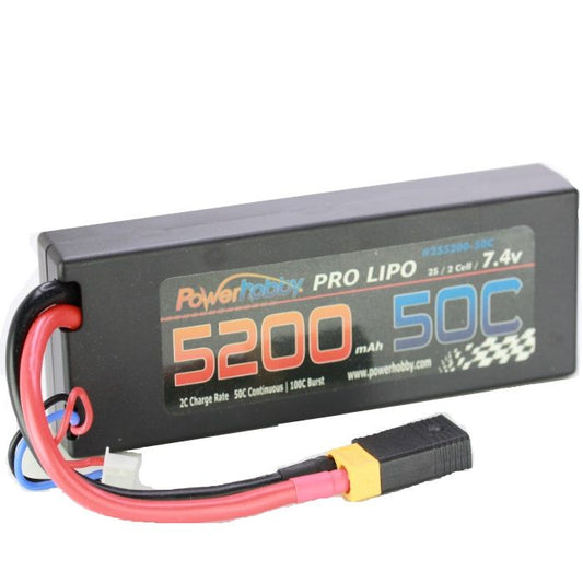 PHB2S520050CXT60APT  5200mAh 7.4V 2S 50C LiPo Battery with Hardwired XT60 Connector w/HC Adapter | The RC Shop at Dr Dans