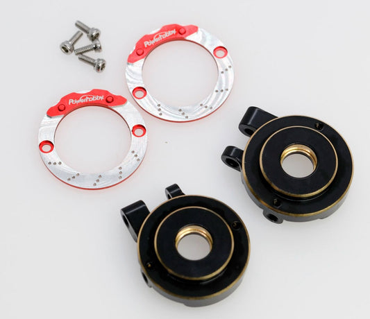 PHB5641	Power Hobby Brass Front Knuckle with Brake Adapter, For Traxxas TRX-4M - THE RC SHOP AT DRDANS