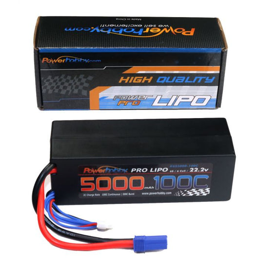PHB6S5000100CEC5HCS	6S 22.2V 5000MAH 100C Hard Case Lipo Battery, w/ EC5 Connector  | The RC Shop at Dr Dans