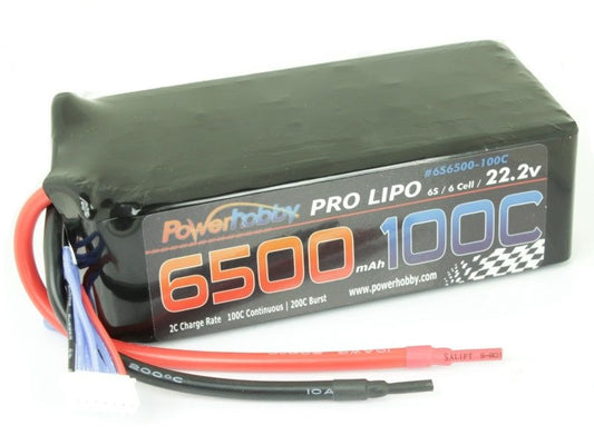 PHB6S6500100C	Power Hobby 6500mAh 22.2V 6S 100C LiPo Battery (no connector)  | The RC Shop at Dr Dans