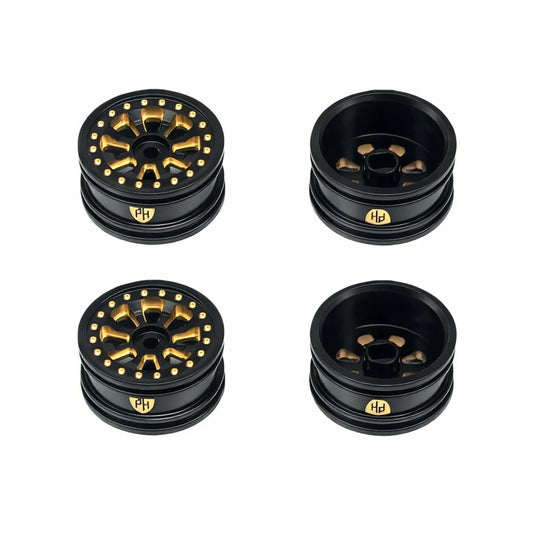 PHB7573    Brass Wheels 0.7", Black, (4), for Axial SCX30  | The RC Shop at Dr Dans
