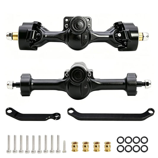 PowerHobby Aluminum Complete Front & Rear Axle Set for Axial SCX30 – Black – PHB7792BLACK